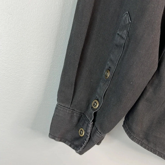 VANS Cotton Twill Utility Shirt Black Fade Long Sleeve Button Down Baddie Size S - Picture 10 of 12